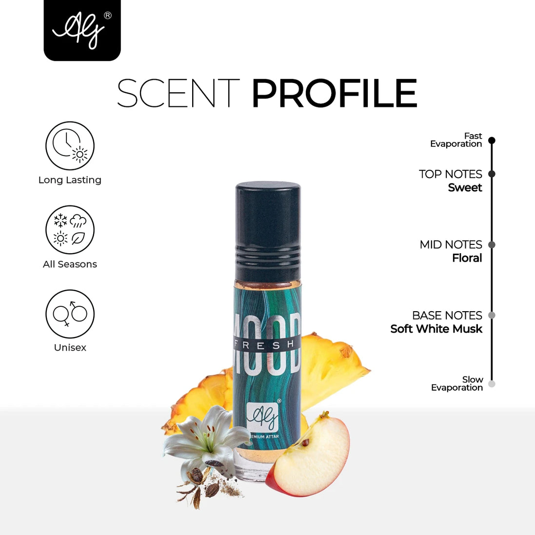 AG Fresh Mood Non-Alcoholic 8ML Roll-on Attar for Men & Women