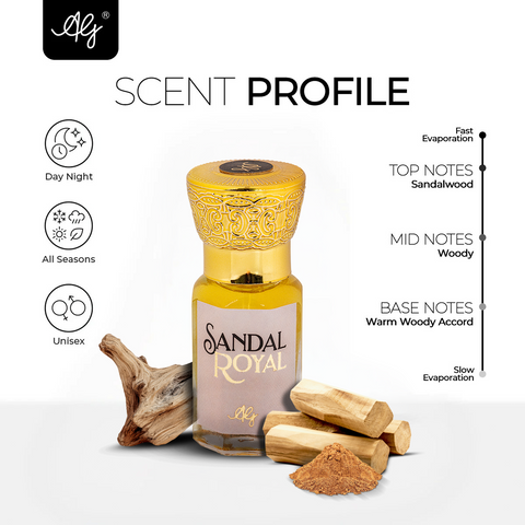AG Sandal Royal Non-Alcoholic 6ML Roll-on Attar for Men & Women