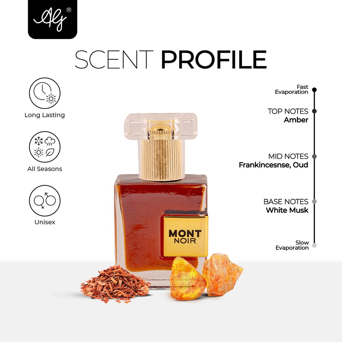 AG Mont Noir Non-Alcoholic 12ML Roll-on Attar for Men & Women