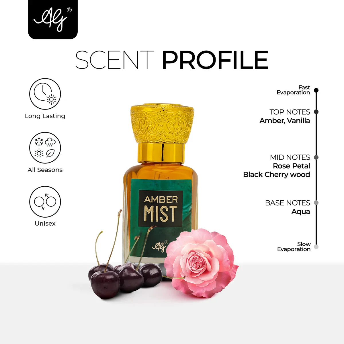 AG Amber Mist Non-Alcoholic Roll-on Attar for Men & Women