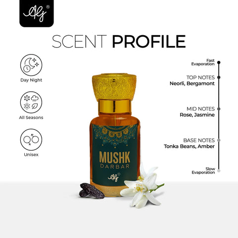 AG Mushk Darbar Non-Alcoholic Attar 12ML for Men & Women